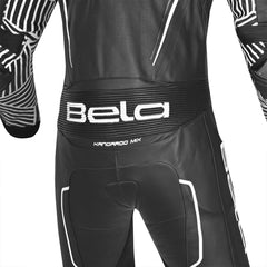 BELA NorthStar 1PC tute da corsa moto Nero Blanco hip area