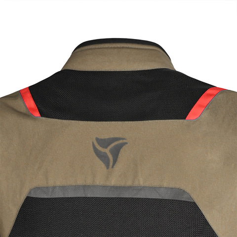 R-Tech Spiral Mesh  Giacca Estiva in Tessuto Moto -BEIGE/NERO/ROSSO back shoulder