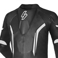 Shua Infinity Tuta Moto 2 pezzi Nero/Bianco back shoulder