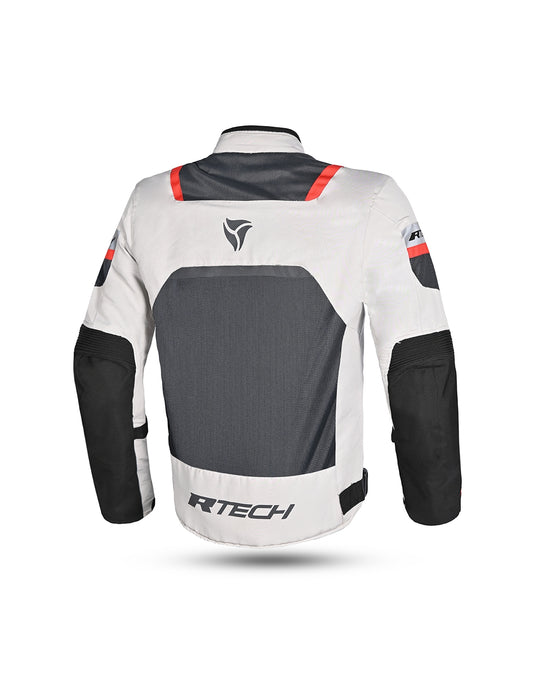 R-Tech Spiral Mesh Giacca estiva in tessuto moto -Ghiaccio/Nero/Rosso 