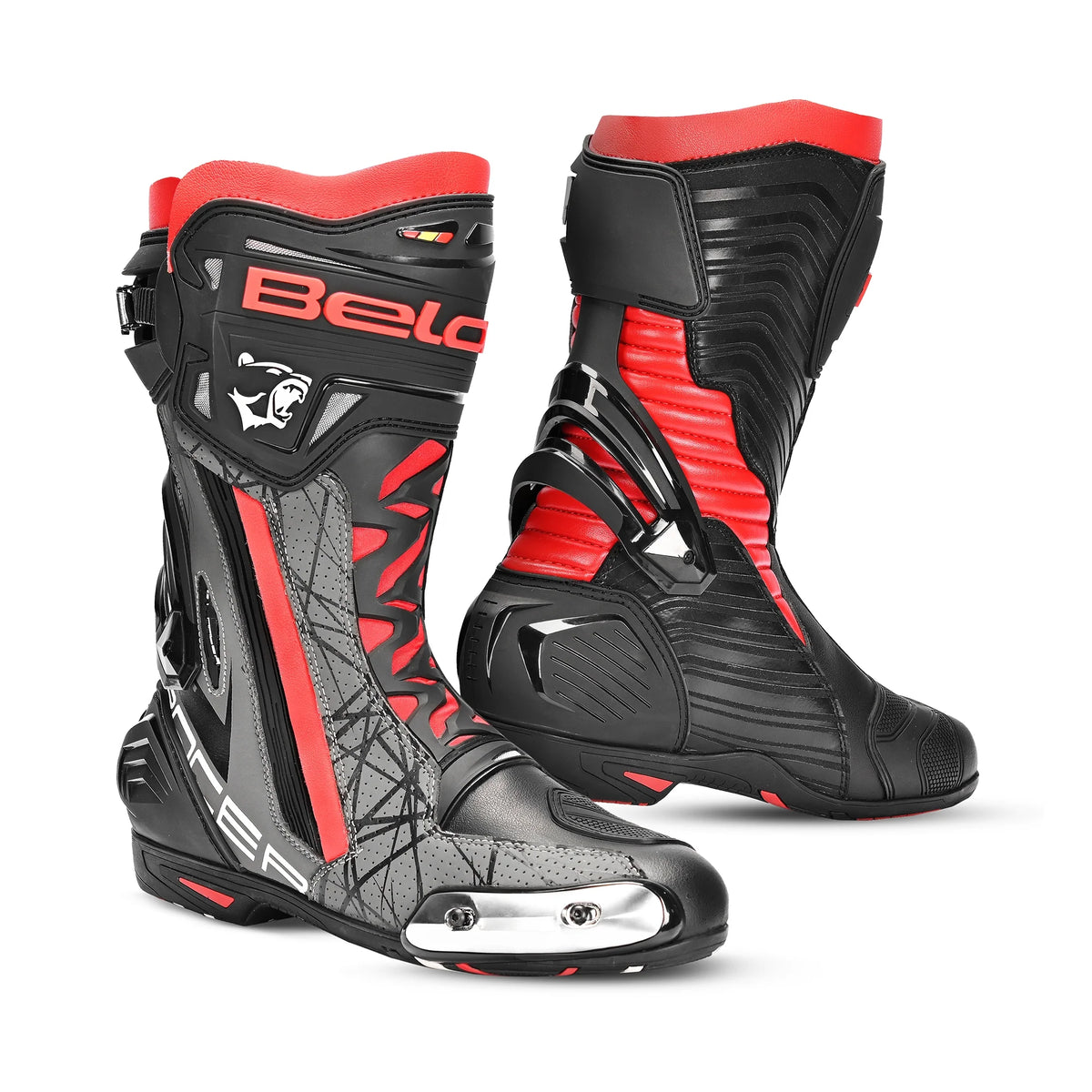 Stivale Moto Bela Air Rider Racing Nero Grigio rosso 