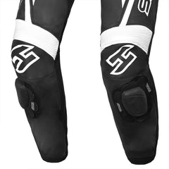 Shua Infinity Nero Bianco 1PC Tute da Moto in Pelle Uomo knees 2