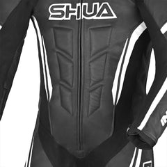 Shua Infinity Nero Bianco 1PC Tute da Moto in Pelle Uomo front