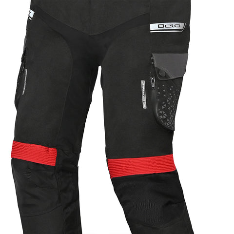 Bela Crossroad Extreme WP Pantaloni in tessuto impermeabile Nero/Antracite/Rosso knees
