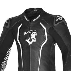 BELA NorthStar 1PC tute da corsa moto Nero Blanco chest