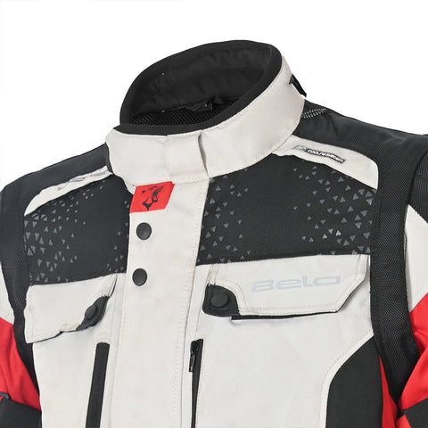 Bela Cross Road Extreme WP Giacca moto per uomo Nero / Antracite / Rosso ( Maniche removibili ) chsst