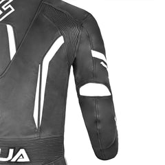 Shua Infinity Nero Bianco 1PC Tute da Moto in Pelle Uomo back under arm