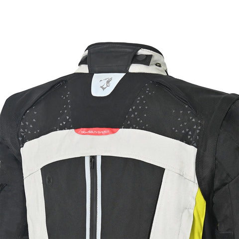 Bela Cross Road Extreme WP Giacca moto per uomo Nero / Giallo Fluor back shoulder