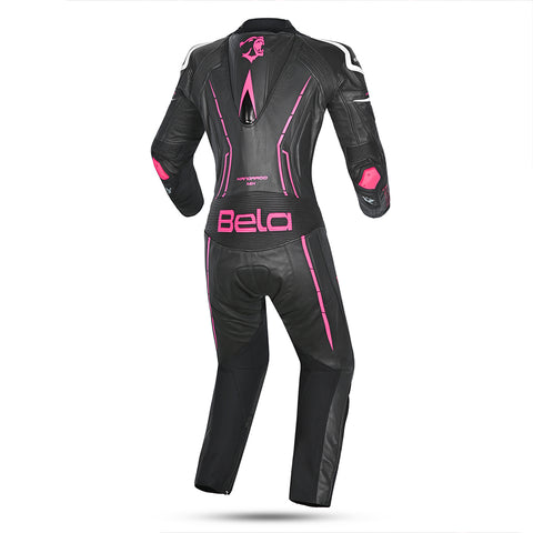 Bela Rocket Bianco Nero rosa 1PC Tute in Pelle Di Canguro Mix Donna back