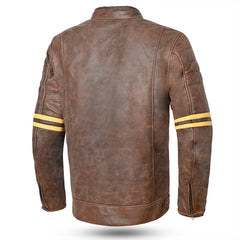 Giacca in pelle vintage marrone/beige Royal Rider 