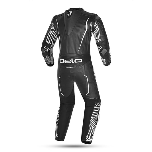 BELA NorthStar 1PC tute da corsa moto Nero Blanco back