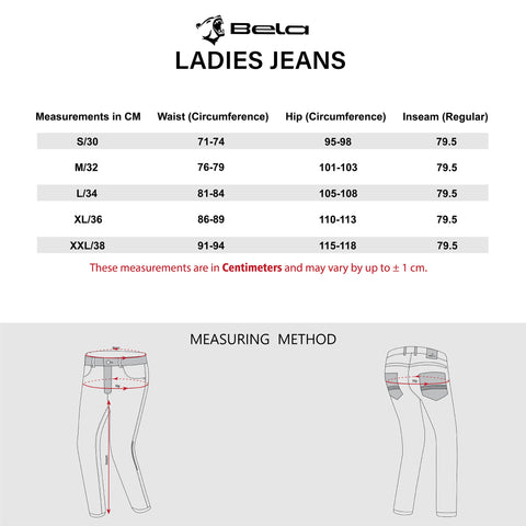 BELA Urban Lady - Jeans in denim - Nero size chart
