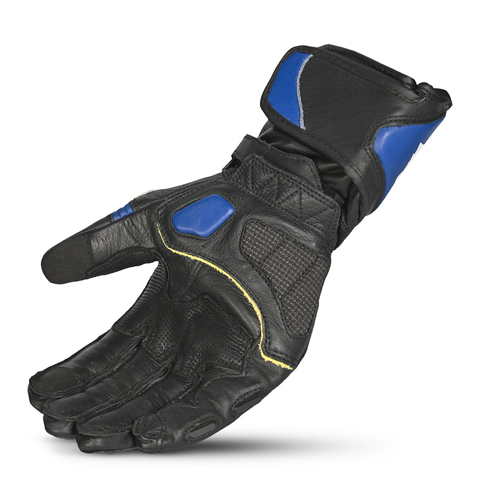 Bela Rocket Long  Guanto da Motociclista Nero/Blue/Bianco 