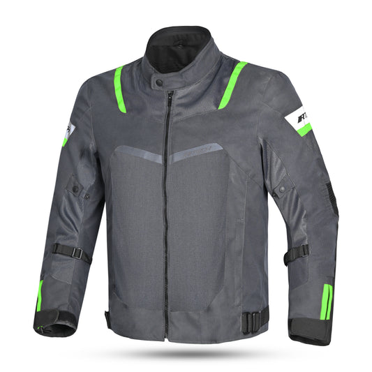 R-Tech Spiral Mesh Giacca Estiva in Tessuto Moto -Grigio/Nero/verde 