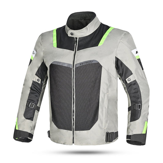 R-Tech Spiral Mesh Giacca estiva in tessuto moto - Bianco nero verde 