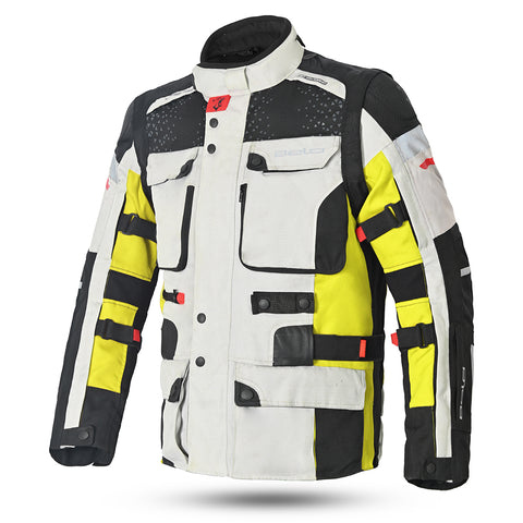 Bela Cross Road Extreme WP Giacca moto per uomo Nero / Giallo Fluor front