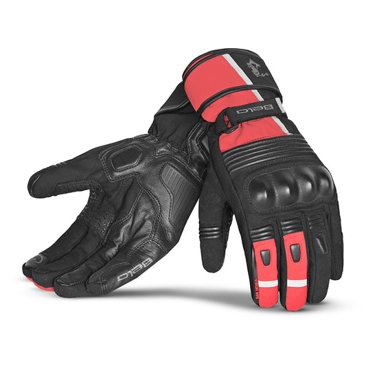 Bela Ice Winter WP Guanti Moto Nero/Rosso over view