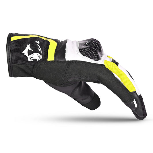 BELA - GUANTES PIEL AIR FLOW Lady Nero/Blanco/Amarillo side