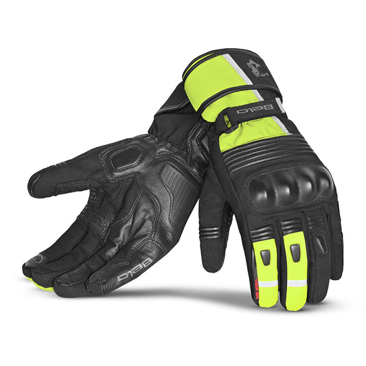 Bela Ice Winter WP Guanti Moto Nero/Giallo Fluor over view