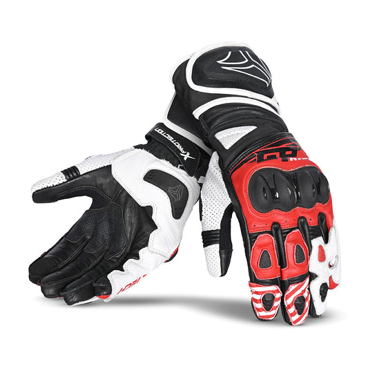 R-tech GP Racing  Guanti da corsa da uomo - NERO/ROSSO 