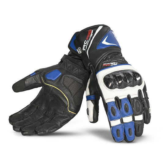 Bela Rocket Long Nero/Blue/Bianco Guanto da Motociclista 