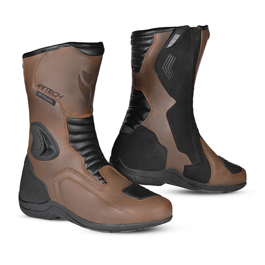 R-Tech Trojan Lunar - Marron Stivale da turismo per moto 