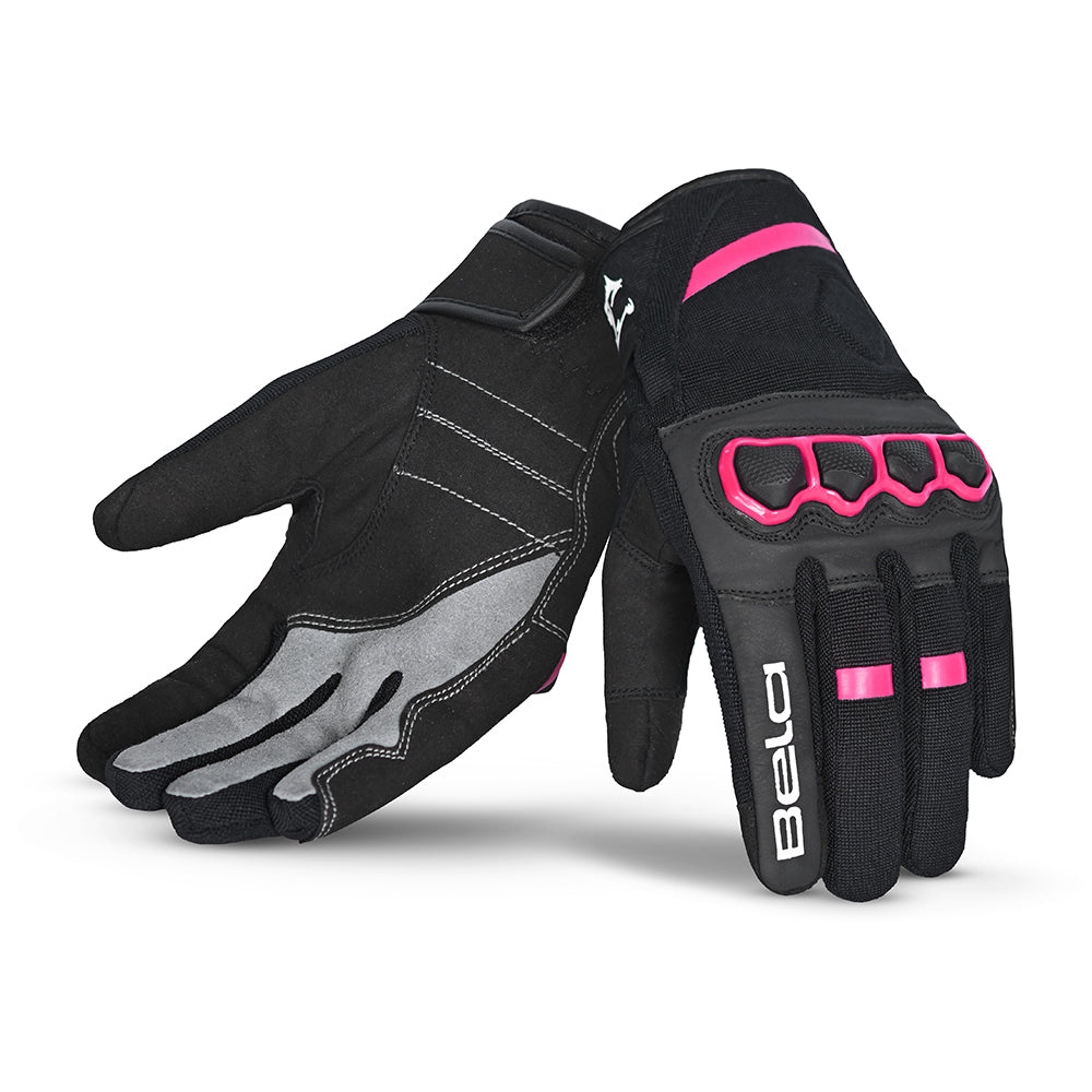 Bela Tracker Donna Guanti da Moto Donna-  Nero/Rosa over view