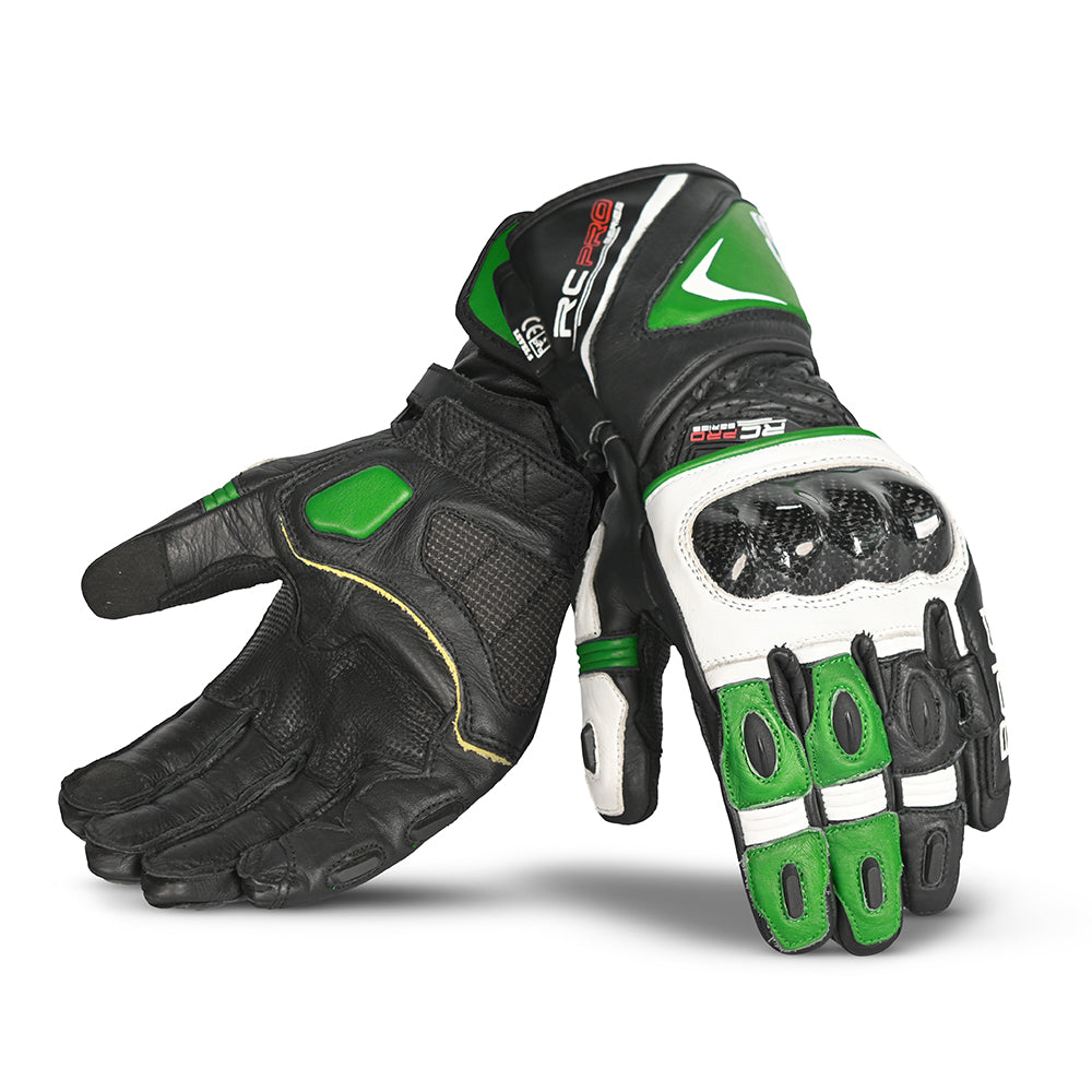 Bela Rocket Long Nero/verde Guanto da Motociclista 