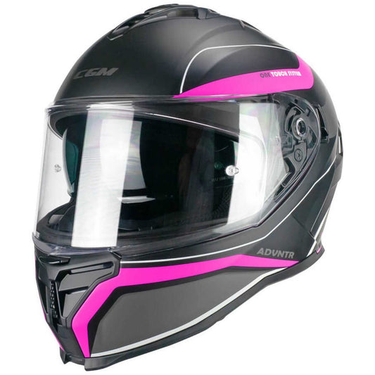 CGM 363X Casco SHOT RUN Nero Fucsia fluo opaco front