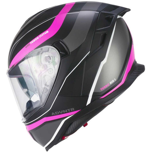 CGM 363X Casco SHOT RUN Nero Fucsia fluo opaco left