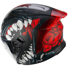 Casco Moto Jet 127X DEEP FREAKER Nero Rosso opaco over view