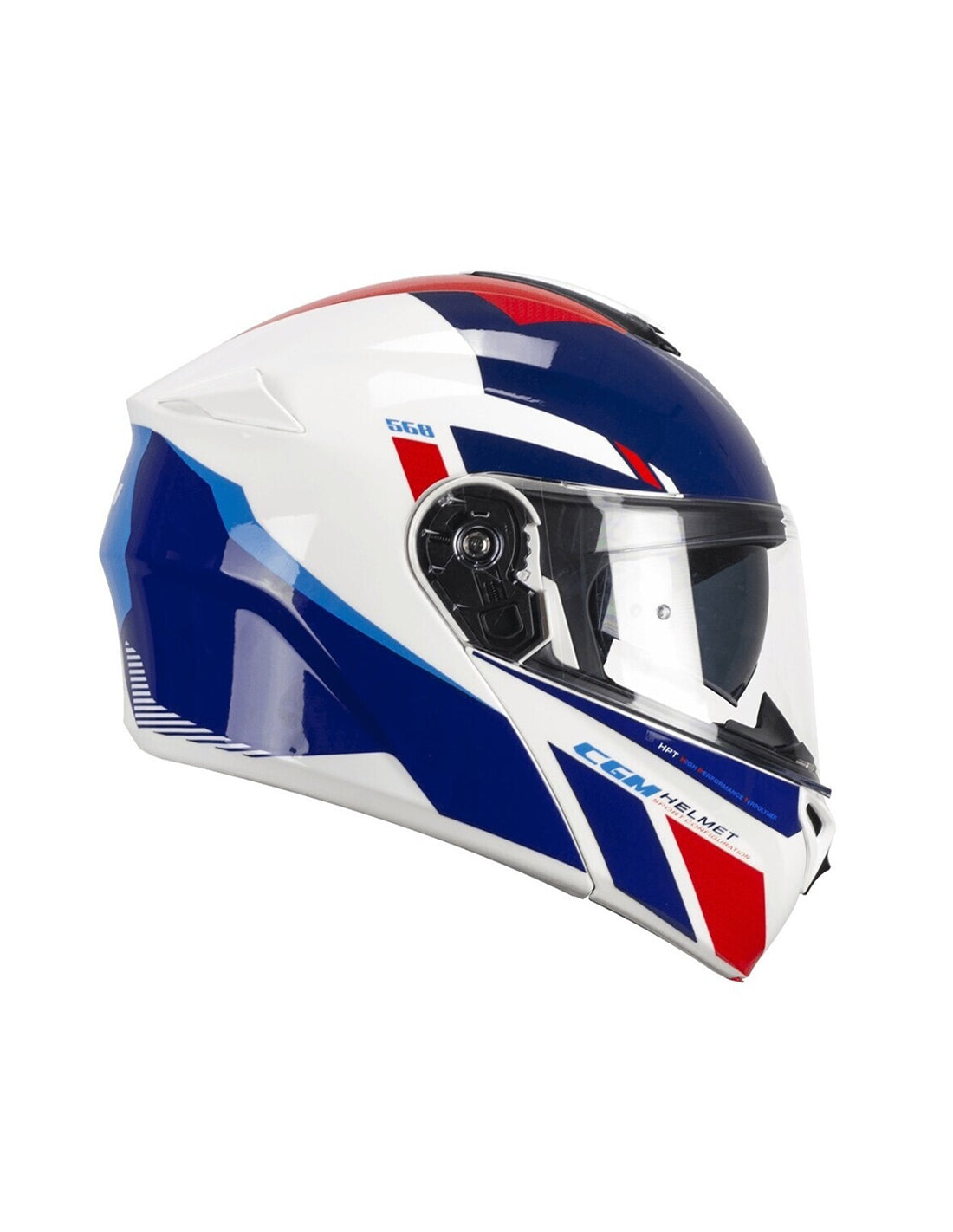 Casco moto modulare apribile CGM 568S BER Sport bianco blu 