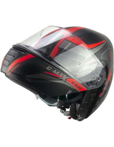 CASCO DA CORSA MODULARE PER MOTO CGM 569G C-MAX CITY NERO ROSSO 