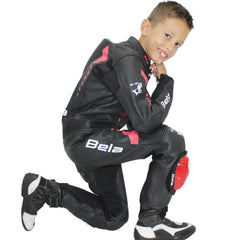 Bela Rollover Nero rosso 1PC Tute da Moto in Pelle Bambini shoot 2